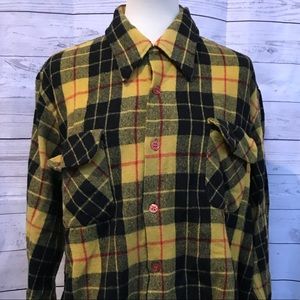 Vintage Banyan wool yellow checkered shirt XL